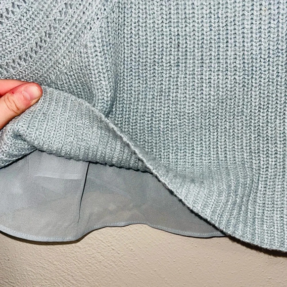 Lucky Brand Mint Green Metallic Knit Lined Pullover Sweater Small Women’s - Picture 7 of 13